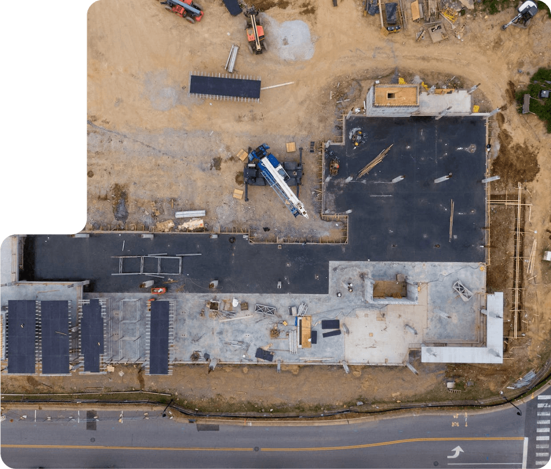 Aerial view of a building